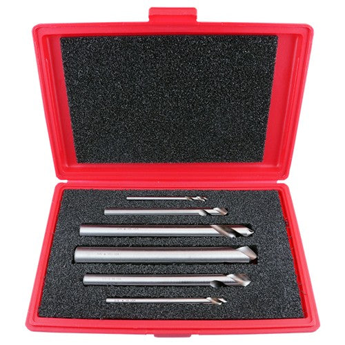 1/4-1 RHS / RHC HSS 90 Degree Radial Point NC Long Length 90° Spotting and Centering Drill Set - Bright - Exact Industrial Supply