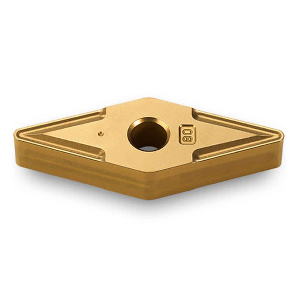 Turning Insert: VNMG332 TT5100, Solid Carbide TiCN, Al2O3 & TiN Finish, Neutral, 0.6540″ Long, 3/8″ Inscribed Circle, 0.0310″ Corner Radius, 35.0 ° N/A Diamond, Series VNMG