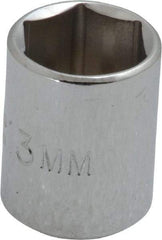 Proto - 1/4" Drive, Standard Hand Socket - 6 Points, 7/8" OAL, Chrome Finish - Benchmark Tooling