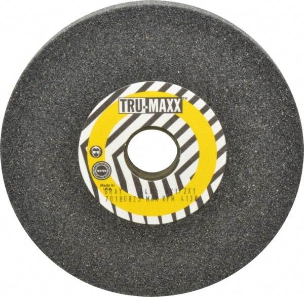 Tru-Maxx - 46 Grit Aluminum Oxide Bench & Pedestal Grinding Wheel - 6" Diam x 1" Hole x 1/2" Thick, 4138 Max RPM, O Hardness, Coarse Grade , Vitrified Bond - Benchmark Tooling