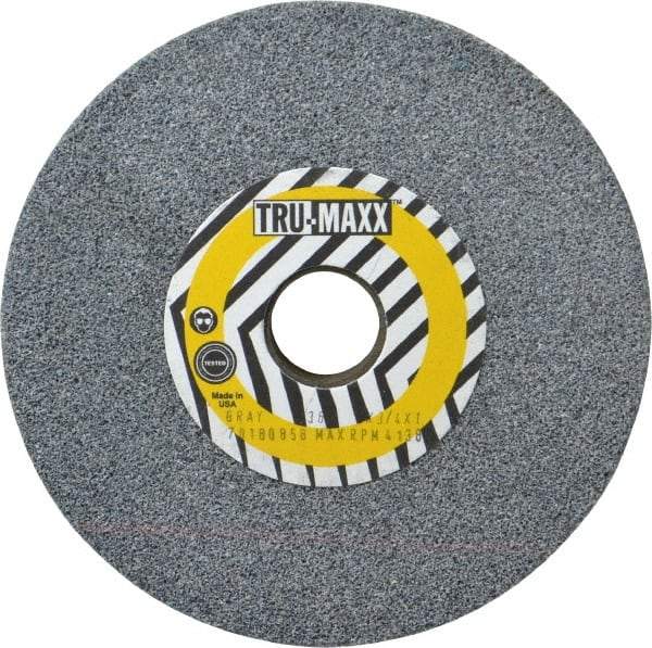 Tru-Maxx - 36 Grit Aluminum Oxide Bench & Pedestal Grinding Wheel - 6" Diam x 1" Hole x 3/4" Thick, 5410 Max RPM, O Hardness, Very Coarse Grade , Vitrified Bond - Benchmark Tooling
