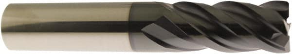 Accupro - 3/8", 4 Flute, Single End, Solid Carbide, 0.01" Corner Radius End Mill - 2-1/2" OAL, 40° Helix, Right Hand Flute, 7/8" LOC, Right Hand Cut - Benchmark Tooling