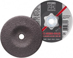 PFERD - 46 Grit, 4-1/2" Wheel Diam, 7/8" Arbor Hole, Type 27 Depressed Center Wheel - Aluminum Oxide - Benchmark Tooling