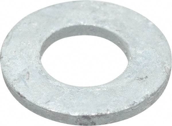 Value Collection - 1/2" Screw, Grade SAE 1035-1050 Steel Standard Flat Washer - 17/32" ID x 1-1/16" OD, 0.177" Thick, Galvanized Finish - Benchmark Tooling
