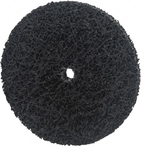 Norton - 8" Extra Coarse Grade Silicon Carbide Deburring Disc - 1/2" Center Hole, Arbor Connection, Black, 6,000 Max RPM - Benchmark Tooling