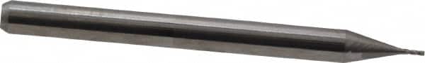 Kyocera - 0.02", 0.06" LOC, 1/8" Shank Diam, 1-1/2" OAL, 4 Flute, Solid Carbide Square End Mill - Single End, Uncoated, Spiral Flute, 30° Helix, Centercutting, Right Hand Cut, Right Hand Flute, Series 1810 - Benchmark Tooling