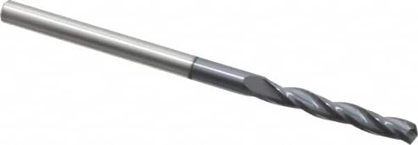 Accupro - 3mm 150° Solid Carbide Jobber Drill - AlTiN Finish, Spiral Flute, 58mm OAL, Standard Point - Benchmark Tooling
