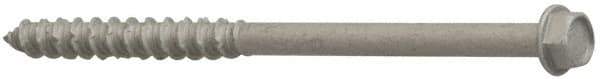 Elco - 1/4" Diam, 3-1/4" Length Under Head, Hex Drive, Concrete Screw & Masonry Fastener - Stainless Steel, StalGard Silver Finish, Includes 5/16" Drill Bit - Benchmark Tooling