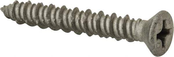 Elco - 1/4" Diam, 1-3/4" OAL, Phillips Drive, Concrete Screw & Masonry Fastener - Stainless Steel, StalGard Silver Finish, Includes #2 Drill Bit - Benchmark Tooling