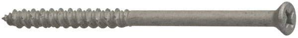 Elco - 1/4" Diam, 2-1/4" OAL, Phillips Drive, Concrete Screw & Masonry Fastener - Stainless Steel, StalGard Silver Finish, Includes #2 Drill Bit - Benchmark Tooling