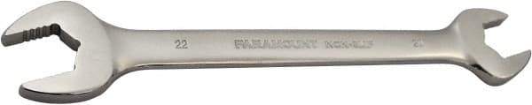 Paramount - 20mm x 22mm Standard Open End Wrench - 10" OAL, Double End, Full Polish Finish, 15° Head Angle - Benchmark Tooling