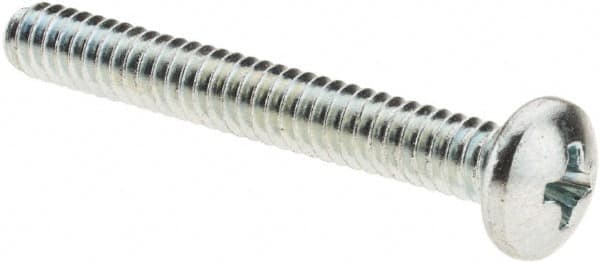 Value Collection - #10-24 UNC, 1-1/2" Length Under Head Phillips Drive Machine Screw - Pan Head, Grade 2 Steel, Zinc-Plated Finish, Without Washer - Benchmark Tooling