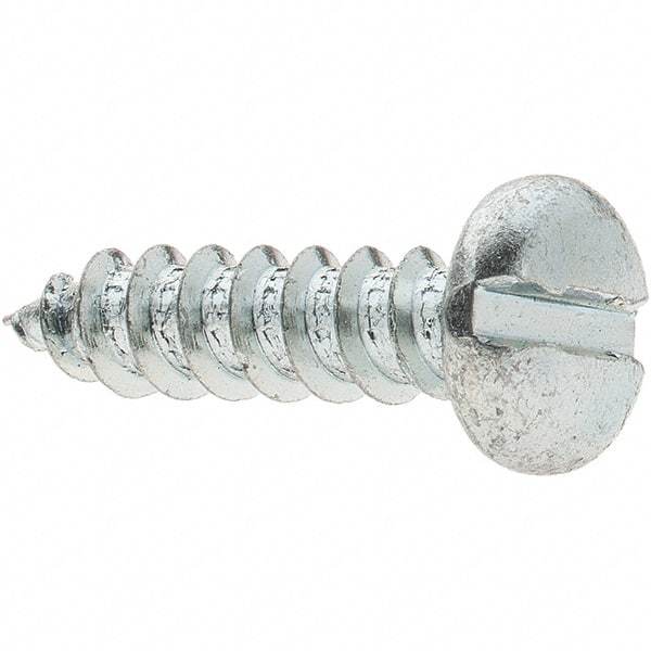 Value Collection - #14 Pan Head Slotted Sheet Metal Screw - Steel, 1" Length Under Head, Grade 2 - Benchmark Tooling