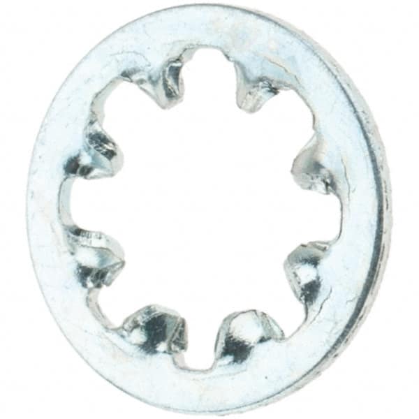 Value Collection - #8 Screw, Steel Internal Tooth Lock Washer - Zinc-Plated, Grade 2 - Benchmark Tooling