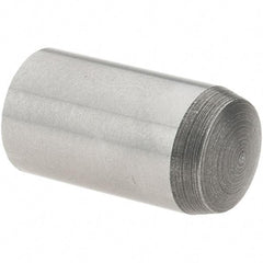 Value Collection - 8mm Diam x 16mm Pin Length Grade 8 Alloy Steel Precision Dowel Pin - Bright Finish, 1 Rounded End - Benchmark Tooling