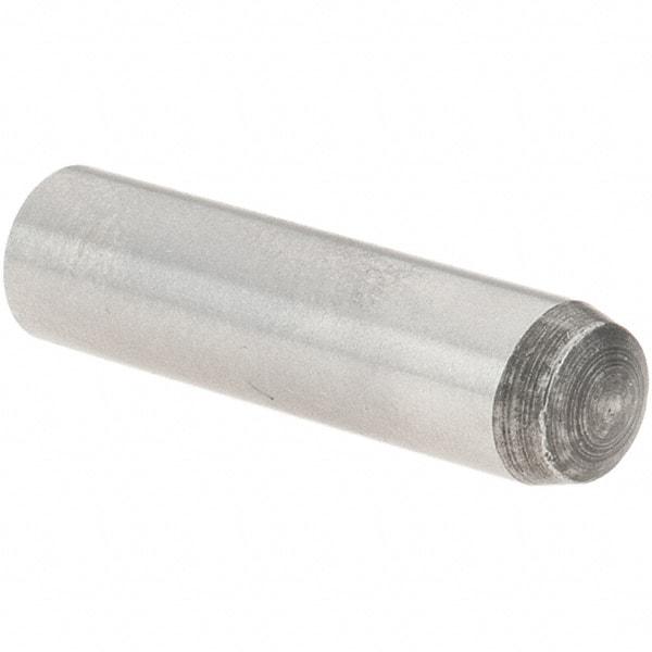 Value Collection - 6mm Diam x 24mm Pin Length Grade 8 Alloy Steel Precision Dowel Pin - Bright Finish, 1 Rounded End - Benchmark Tooling