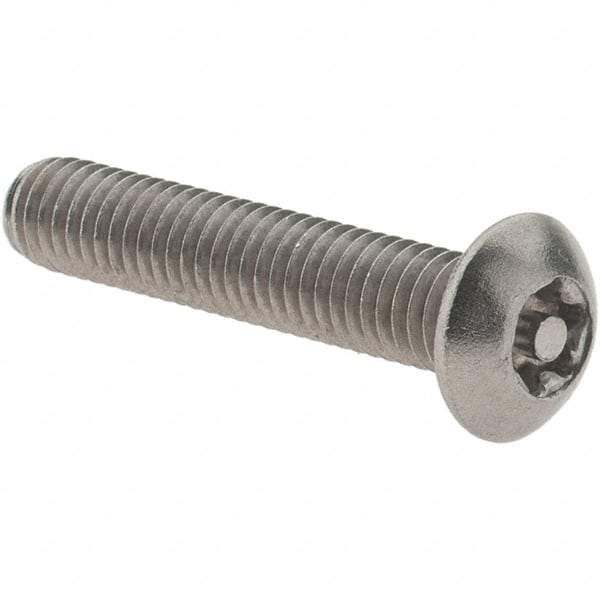 Value Collection - #10-32 UNF Pin In Torx Drive, Button Screw - Grade 18-8 Stainless Steel, Uncoated, 1" Length Under Head - Benchmark Tooling