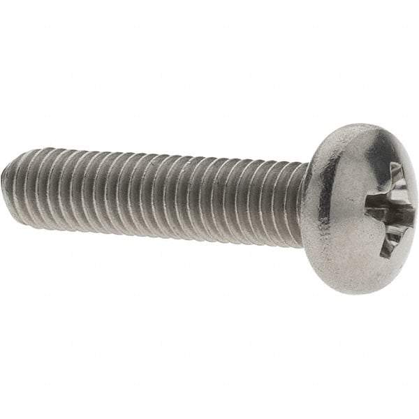 Value Collection - #10-32 UNF, 7/8" Length Under Head Phillips Drive Machine Screw - Pan Head, Grade 18-8 Stainless Steel, Uncoated, Without Washer - Benchmark Tooling