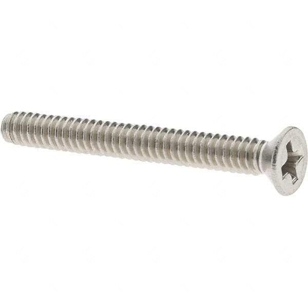 Value Collection - #4-40 UNC, 1" OAL Phillips Drive Machine Screw - Flat Head, Grade 18-8 Stainless Steel, Uncoated, Without Washer - Benchmark Tooling