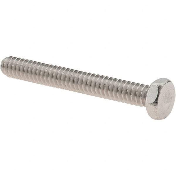 Value Collection - #10-24 UNC, 1-1/2" Length Under Head Hex Drive Machine Screw - Hex Head, Grade 18-8 Stainless Steel, Uncoated, Without Washer - Benchmark Tooling