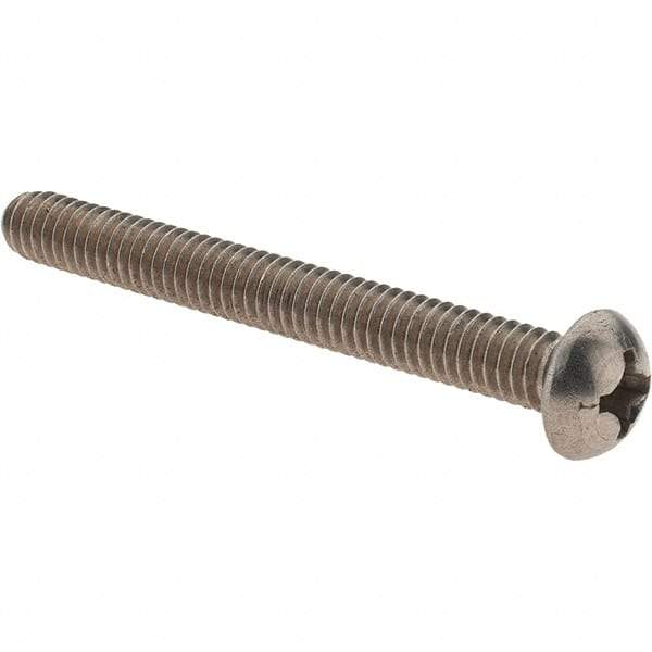 Value Collection - #12-24 UNC, 2" Length Under Head Phillips Drive Machine Screw - Round Head, Grade 18-8 Stainless Steel, Uncoated, Without Washer - Benchmark Tooling