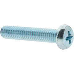 Value Collection - M5x0.80, 25mm Length Under Head Phillips Drive Machine Screw - Pan Head, Grade 4.8 Steel, Zinc-Plated Finish, Without Washer - Benchmark Tooling