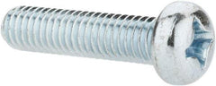 Value Collection - M6x1.00, 25mm Length Under Head Phillips Drive Machine Screw - Pan Head, Grade 4.8 Steel, Zinc-Plated Finish, Without Washer - Benchmark Tooling