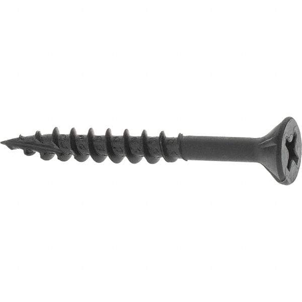 Buildex - #8, 1-1/2" OAL, Phillips Drive Flat Head, Steel Drywall Screws - Black Oxide Finish, Grade 2 - Benchmark Tooling