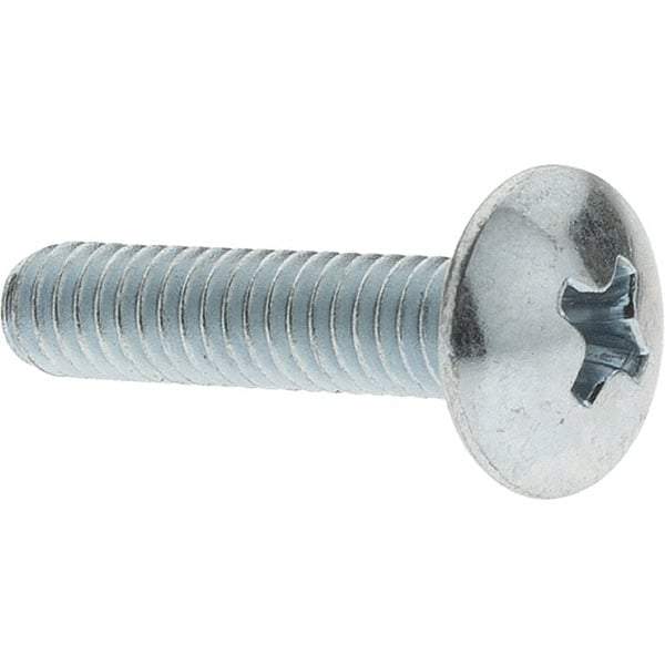 Value Collection - #8-32 UNC, 3/4" Length Under Head Phillips Drive Machine Screw - Truss Head, Grade 2 Steel, Zinc-Plated Finish, Without Washer - Benchmark Tooling