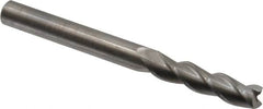Kennametal - 3/8", 1-1/2" LOC, 3/8" Shank Diam, 4" OAL, 3 Flute, Solid Carbide Square End Mill - Single End, Uncoated, Spiral Flute, 37° Helix, Centercutting, Right Hand Cut, Right Hand Flute, Series AADE - Benchmark Tooling