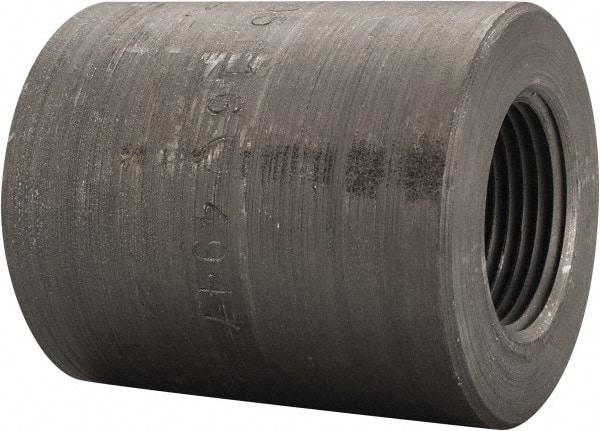 Made in USA - Size 1-1/4 x 1", Class 3,000, Forged Carbon Steel Black Pipe Reducing Coupling - 3,000 psi, Threaded End Connection - Benchmark Tooling