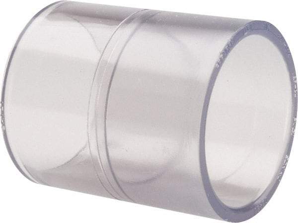 Made in USA - 1-1/4" PVC Plastic Pipe Coupling - Schedule 40, Slip x Slip End Connections - Benchmark Tooling