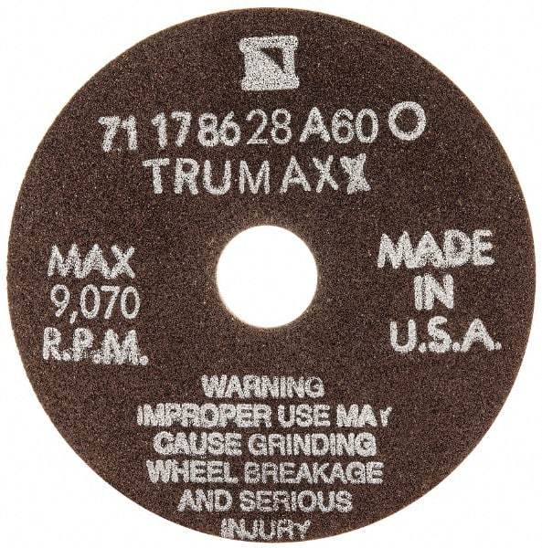 Tru-Maxx - 4" 60 Grit Aluminum Oxide Cutoff Wheel - 1/16" Thick, 3/4" Arbor, 9,070 Max RPM, Use with Stationary Tools - Benchmark Tooling