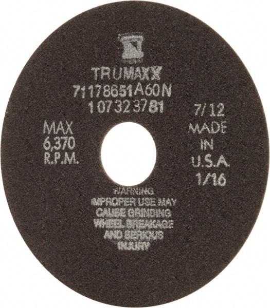 Tru-Maxx - 6" 60 Grit Aluminum Oxide Cutoff Wheel - 1/16" Thick, 1-1/4" Arbor, 6,048 Max RPM, Use with Stationary Tools - Benchmark Tooling