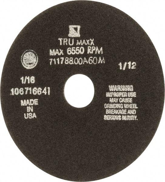 Tru-Maxx - 7" 60 Grit Aluminum Oxide Cutoff Wheel - 1/16" Thick, 1-1/4" Arbor, 5,184 Max RPM, Use with Stationary Tools - Benchmark Tooling