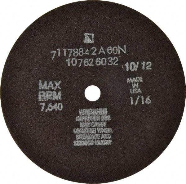 Tru-Maxx - 6" 60 Grit Aluminum Oxide Cutoff Wheel - 1/16" Thick, 1/2" Arbor, 6,048 Max RPM, Use with Stationary Tools - Benchmark Tooling