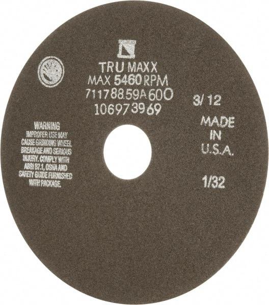 Tru-Maxx - 7" 60 Grit Aluminum Oxide Cutoff Wheel - 1/32" Thick, 1-1/4" Arbor, 5,184 Max RPM, Use with Stationary Tools - Benchmark Tooling