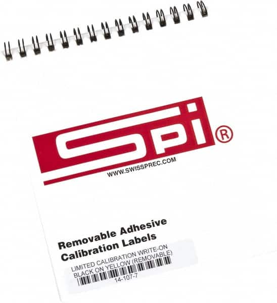 SPI - Inspection Label - Legend: Limited Calibration, English, Black & Yellow, 2" Long x 1/2" High, No Coating - Benchmark Tooling