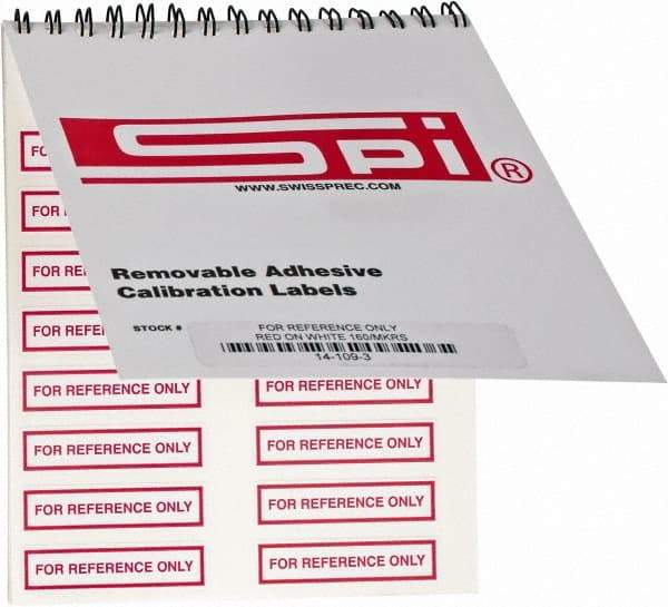SPI - Inspection Label - Legend: For Reference Only, English, Red & White, 2" Long x 1/2" High, No Coating - Benchmark Tooling
