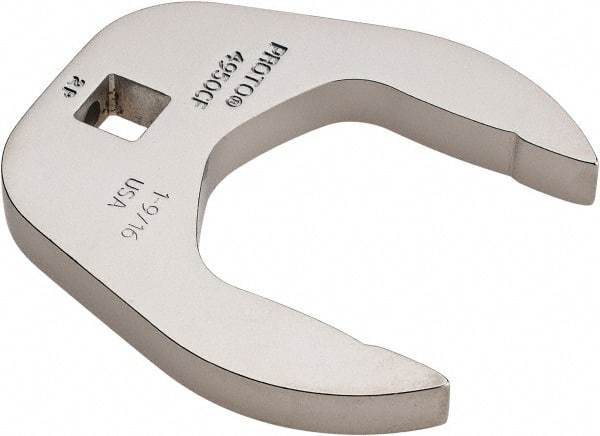 Proto - 1-9/16" 3/8" Drive Chrome Open End Crowfoot Wrench - 2.59" Head Diam x 0.38" Head Thickness - Benchmark Tooling