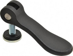 KIPP - 3/8-16, 1.06" Hub Diam, Black Powder Coat Cast Aluminum Adjustable Clamping Handle - 0.99" Stud Length - Benchmark Tooling