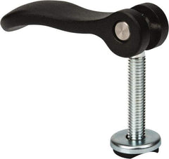 KIPP - 3/8-16, 1.06" Hub Diam, Black Powder Coat Cast Aluminum Adjustable Clamping Handle - 1.96" Stud Length - Benchmark Tooling