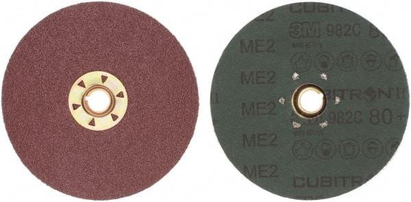 3M - 5" Diam 5/8-11 Threaded Hole 80 Grit Fiber Disc - Medium Grade, Ceramic, 12,000 Max RPM, Series 982C - Benchmark Tooling