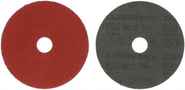 3M - 5" Diam 7/8" Hole 60 Grit Fiber Disc - Medium Grade, Ceramic, 12,000 Max RPM, Series 987C - Benchmark Tooling