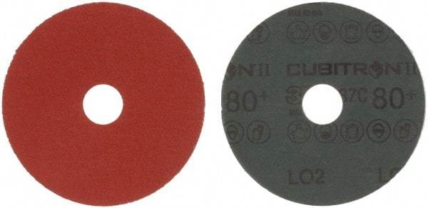 3M - 4-1/2" Diam 7/8" Hole 80 Grit Fiber Disc - Medium Grade, Ceramic, 13,300 Max RPM, Series 987C - Benchmark Tooling