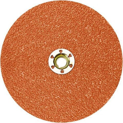 3M - 5" Diam 5/8-11 Threaded Hole 80 Grit Fiber Disc - Medium Grade, Ceramic, 12,000 Max RPM, Series 987C - Benchmark Tooling