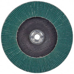 3M - 40 Grit, 4-1/2" Disc Diam, 7/8" Center Hole, Type 27 Zirconia Alumina Flap Disc - 13,300 Max RPM, Cloth Backing, Arbor Attaching System, Coated - Benchmark Tooling