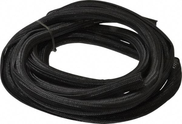 Techflex - Black Braided Cable Sleeve - 10' Coil Length, -103 to 257°F - Benchmark Tooling