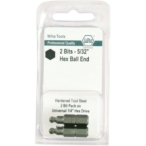 Ball End Hex Inch Insert Bit 3/16″ × 25mm (2 Bit Pack) - Benchmark Tooling