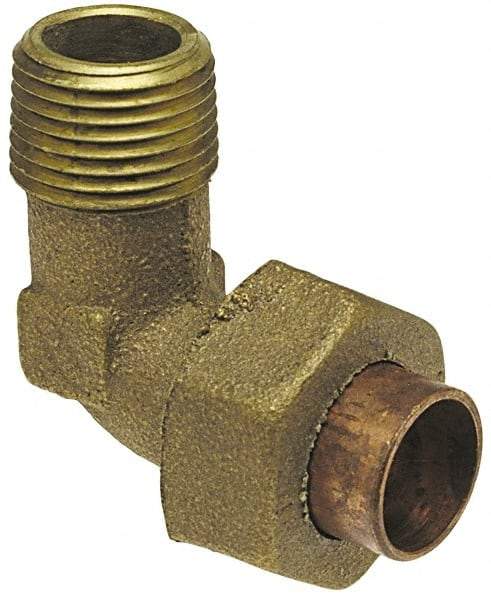 NIBCO - 1" Cast Copper Pipe 90° Union Elbow - C X M, Pressure Fitting - Benchmark Tooling